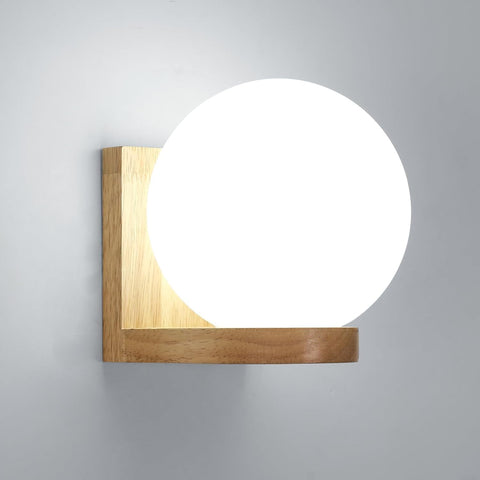 Aplique de Pared Madera & Vidrio – E27 Moderno