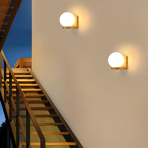 Aplique de Pared Madera & Vidrio – E27 Moderno