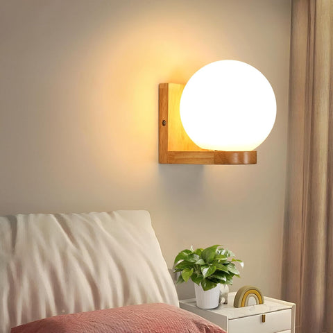 Aplique de Pared Madera & Vidrio – E27 Moderno