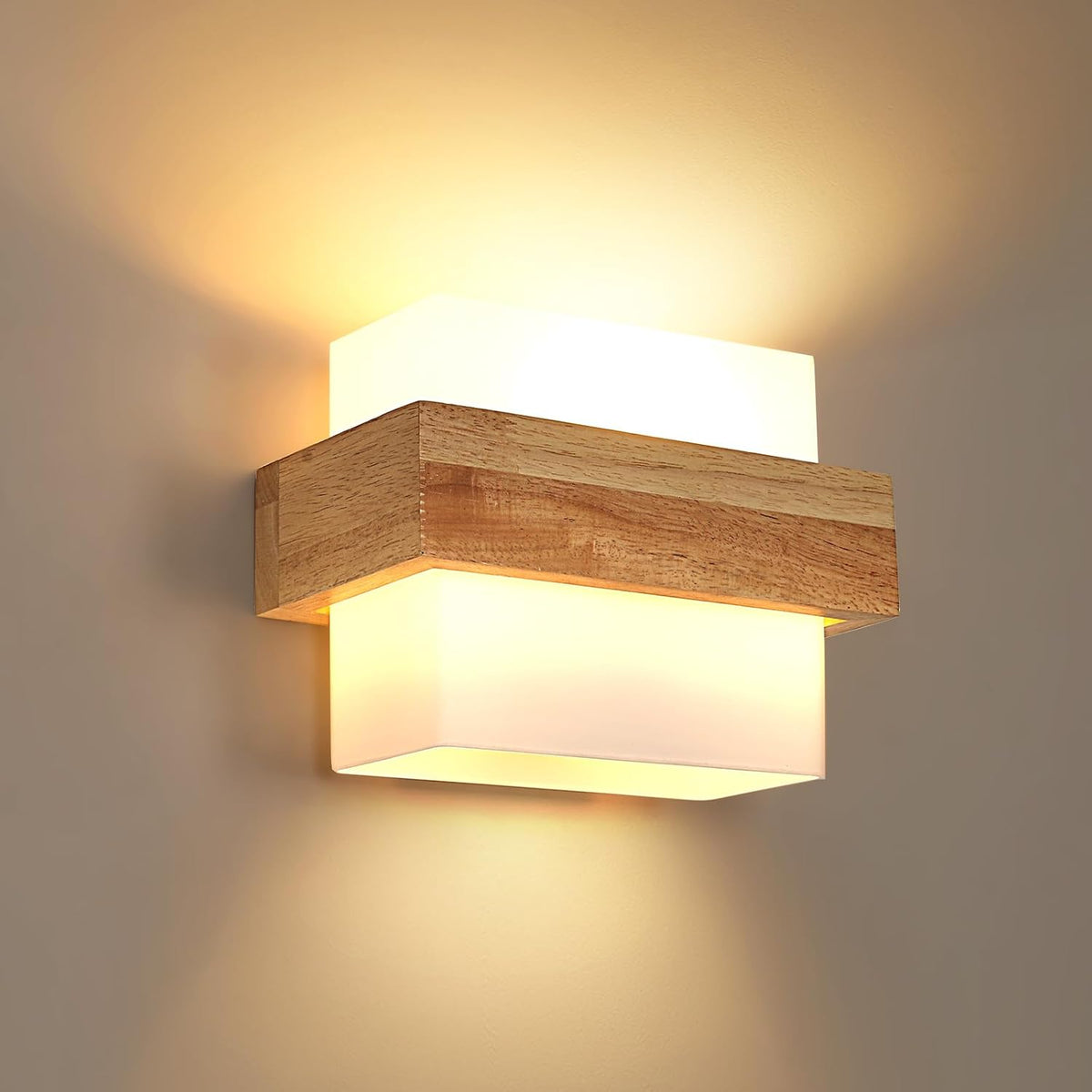 Aplique de Pared Interior de Madera E27 con Bombilla 12W Tres Colores