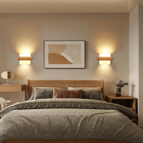 Aplique de Pared Interior de Madera E27 con Bombilla 12W Tres Colores