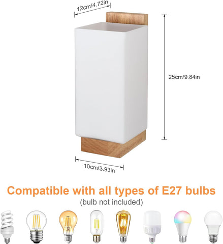 Aplique de Pared Moderno de Madera y Cristal