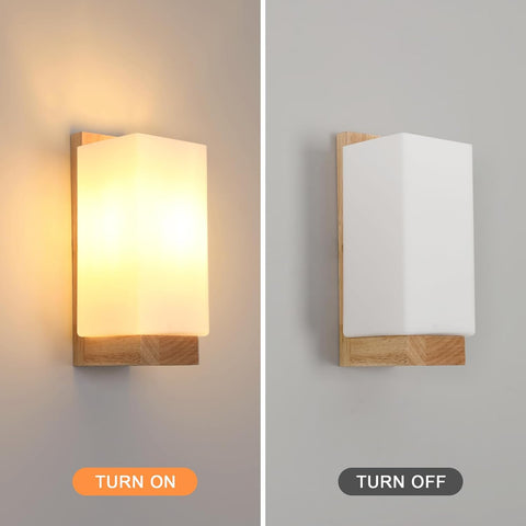 Aplique de Pared Moderno de Madera y Cristal