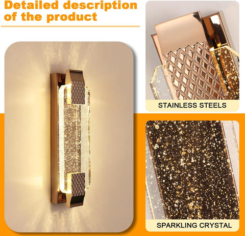 Aplique de Pared LED Crystal Gold 12W