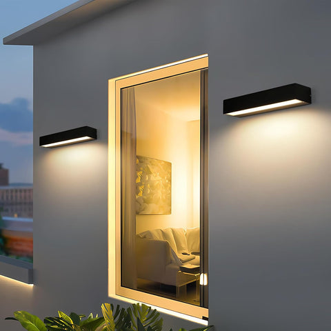 Aplique LED Exterior Moderno 16W Negro IP65 3000K