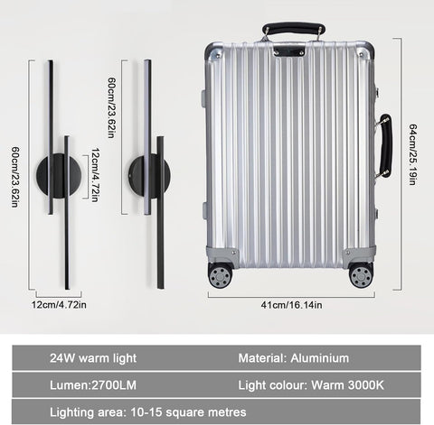 Aplique LED de Pared Moderno Negro 24W