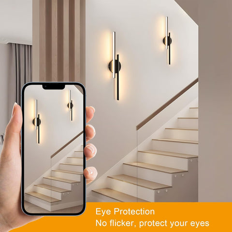 Aplique LED de Pared Moderno Negro 24W