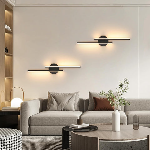 Aplique LED de Pared Moderno Negro 24W