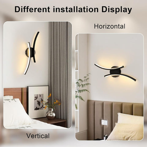 Lámpara de pared LED moderna 20W 2250LM negra