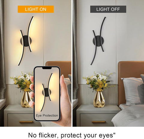 Lámpara de pared LED moderna 20W 2250LM negra