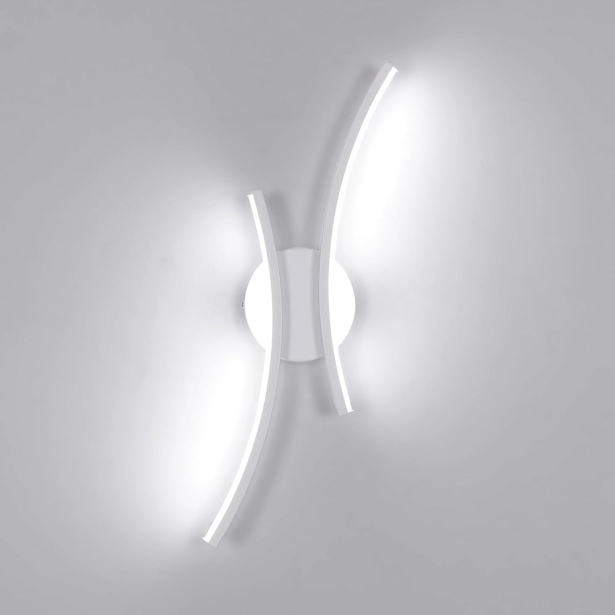 Aplique de pared LED curvo moderno 20W | Blanco frío 6500K