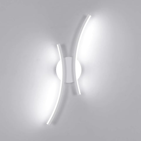 Aplique de pared LED curvo moderno 20W | Blanco frío 6500K