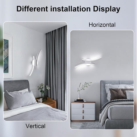 Aplique de pared LED curvo moderno 20W | Blanco frío 6500K