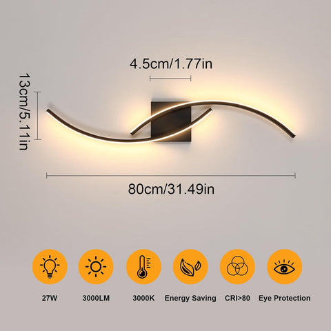 Lámpara de Pared LED Interior Creativa 27W Negro