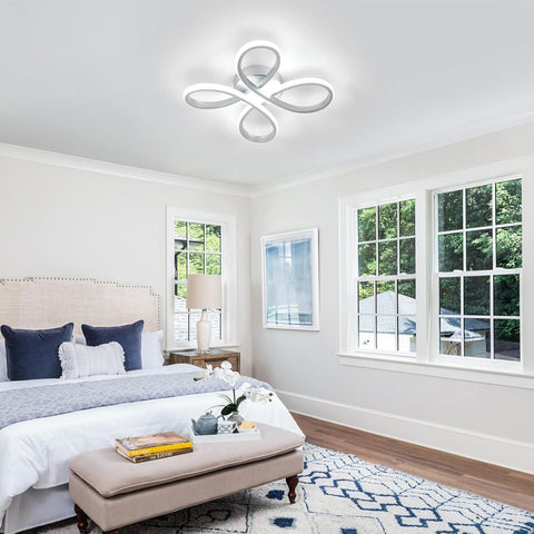 Lámpara de Techo LED 30W Estilo Flor Plata