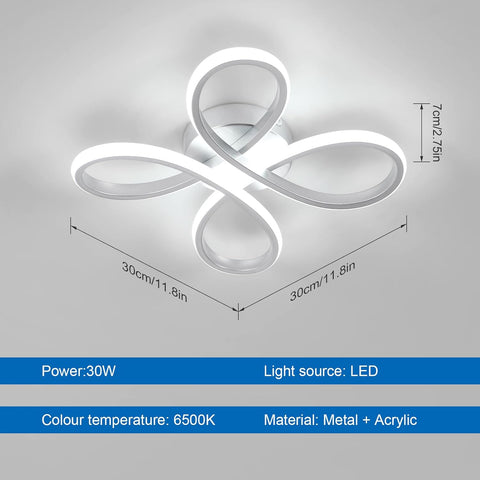 Lámpara de Techo LED 30W Estilo Flor Plata