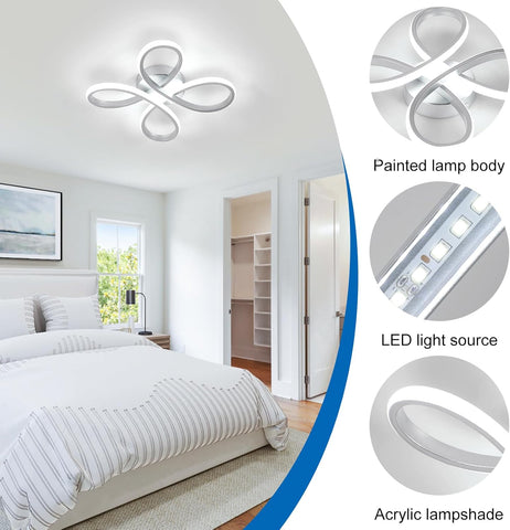 Lámpara de Techo LED 30W Estilo Flor Plata
