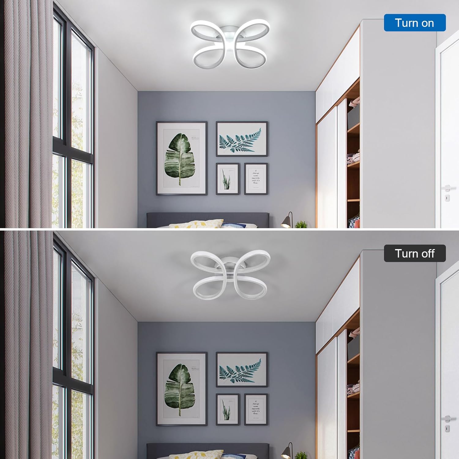 Lámpara de Techo LED 30W Estilo Flor Plata