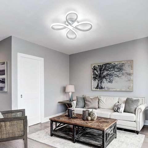 Lámpara de Techo LED 30W Estilo Flor Plata