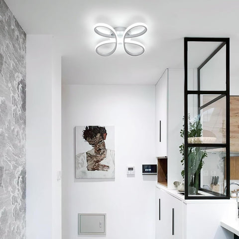 Lámpara de Techo LED 30W Estilo Flor Plata