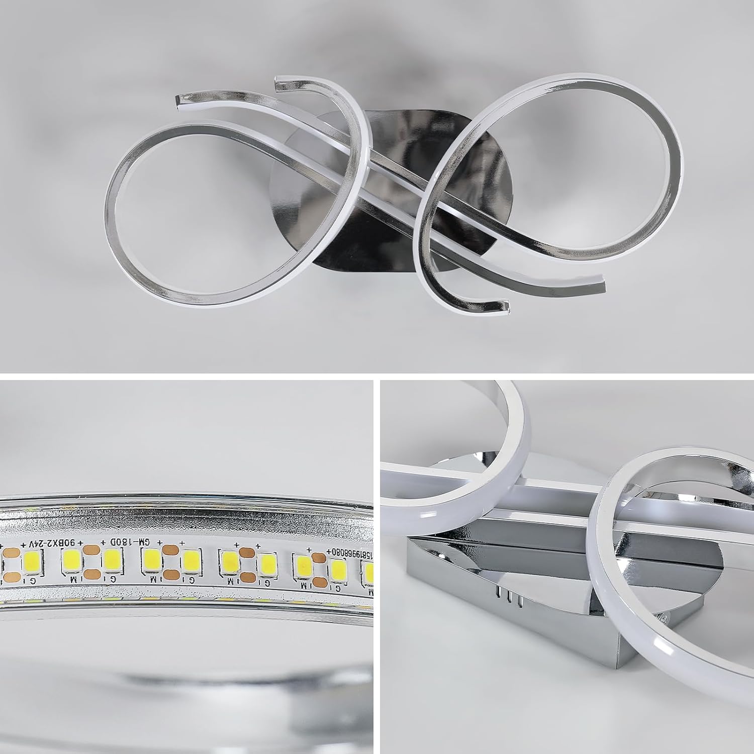 Lámpara de Techo LED Moderna de Doble Aro