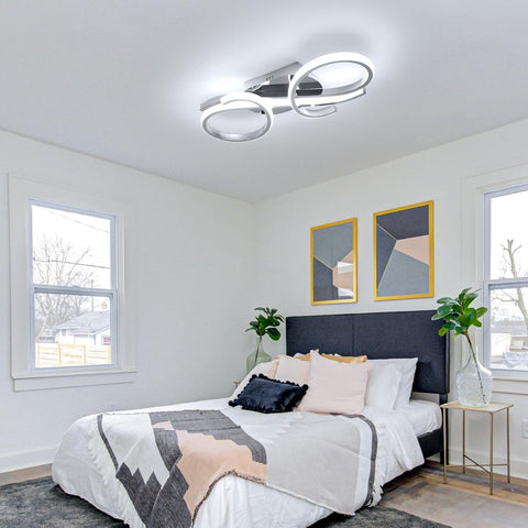 Lámpara de Techo LED Moderna de Doble Aro