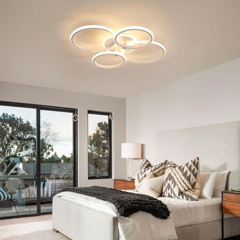 Plafón LED Moderno de 4 Aros, 39W