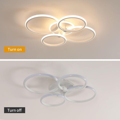 Plafón LED Moderno de 4 Aros, 39W