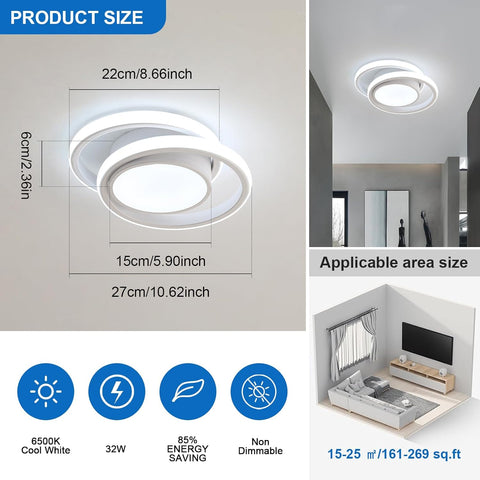 Plafón LED Redondo Moderno 32W 6500K