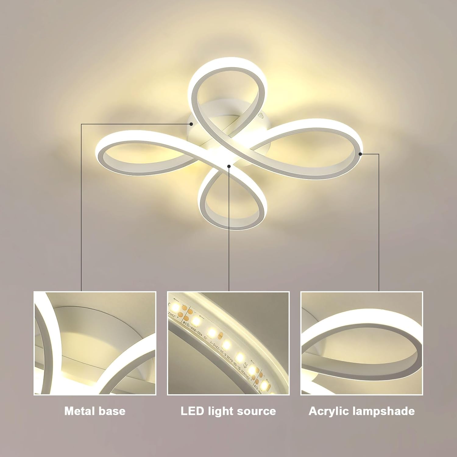 Lámpara de Techo LED Moderna 30W Diseño Floral