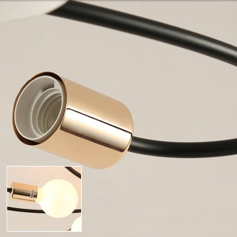 Lámpara de techo moderna, lámpara de techo creativa, metal negro dorado E27 para sala de estar, restaurante, estudio, 3 luces (sin bombillas)