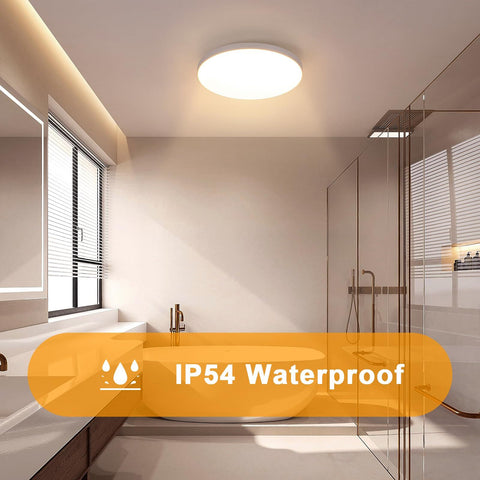 Plafonnier LED, Blanc Rond 27*5 CM, 24W 3000K Lumière Blanche Chaude