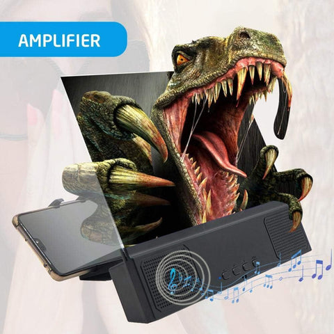 Lupa de pantalla con altavoz, lupa amplificadora de pantalla 3D de 12 pulgadas, aumento de 3-4 voltios