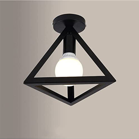 Lámpara de araña industrial de metal vintage para sala de estar, dormitorio, pasillo - D25 * 25 * 22 cm (bombilla no incluida)