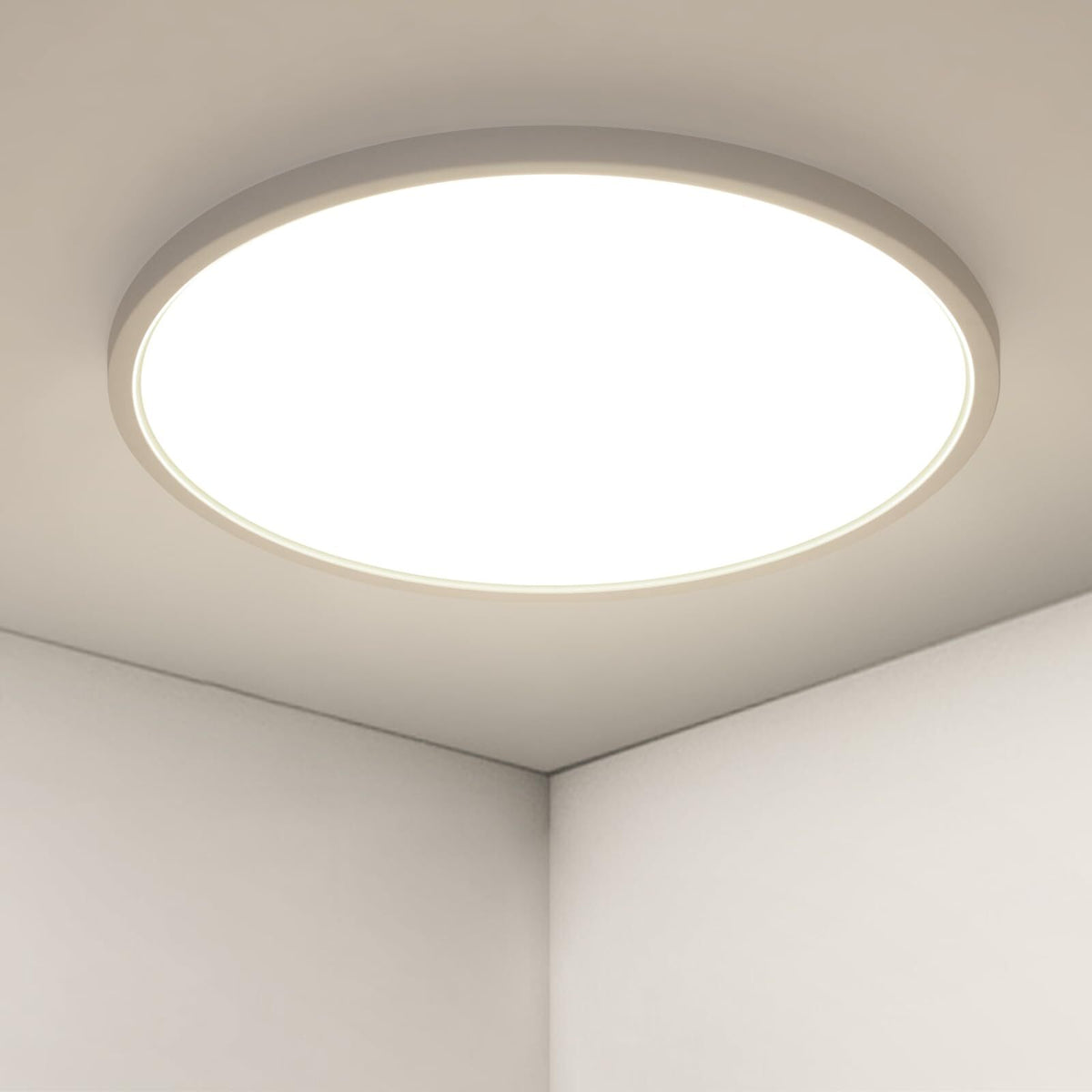 Plafonnier LED ultra-mince,  Blanc Rond*40CM, 36W 5000K Lumière Blanche Neutre, PVC, Triple Protection pour Chambre Salle de Bains