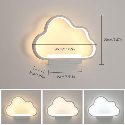Aplique LED, Blanco 28*20cm, Aluminio, Luz Tricolor 6500K+4500K+3000K, para Dormitorio