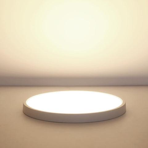 Luz de techo LED ultrafina de 2 uds, redonda blanca * 40CM, luz blanca cálida de 36W 3500K, PVC, Triple protección para dormitorio y baño