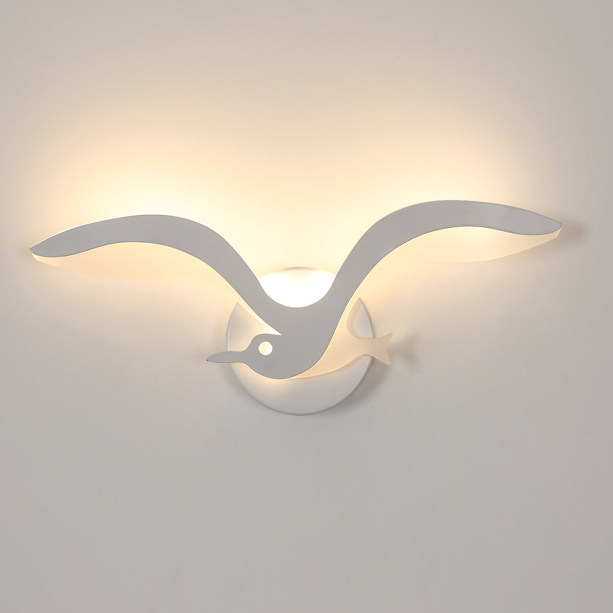 Applique murale Moderne Goéland  Blanc,35*14*4.5cm, 9W, Lumière chaude, 220V - Convient pour la chambre, le salon, le couloir