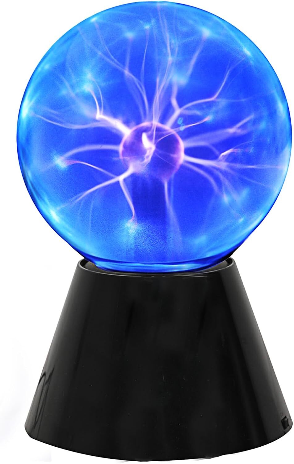 13CM Lumière de Boule de Plasma, 5 Pouches Lampe de Sphère, Bleue Lampe de Magique Contrôle du Toucher et Son, Cadeaux de Noël, Décorations de Fête