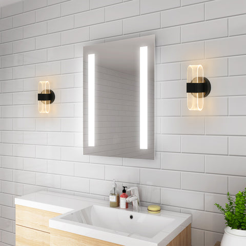 Lámpara de pared LED, lámpara de pared LED moderna regulable, lámpara de pared interior acrílica ovalada negra de 10 W para dormitorio, mesita de noche, sala de estar, 3000-6500K