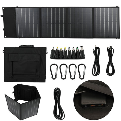 Título optimizado en francés: cargador solar plegable de 100 W y 18 V, bolsa portátil para actividades al aire libre