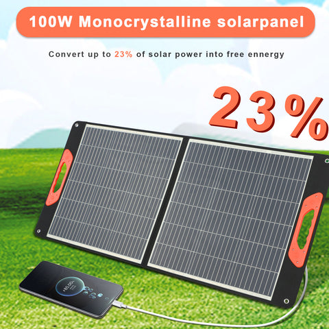 Panel solar portátil para cargador solar plegable de central eléctrica de 20 V para viajes en furgoneta que acampan al aire libre