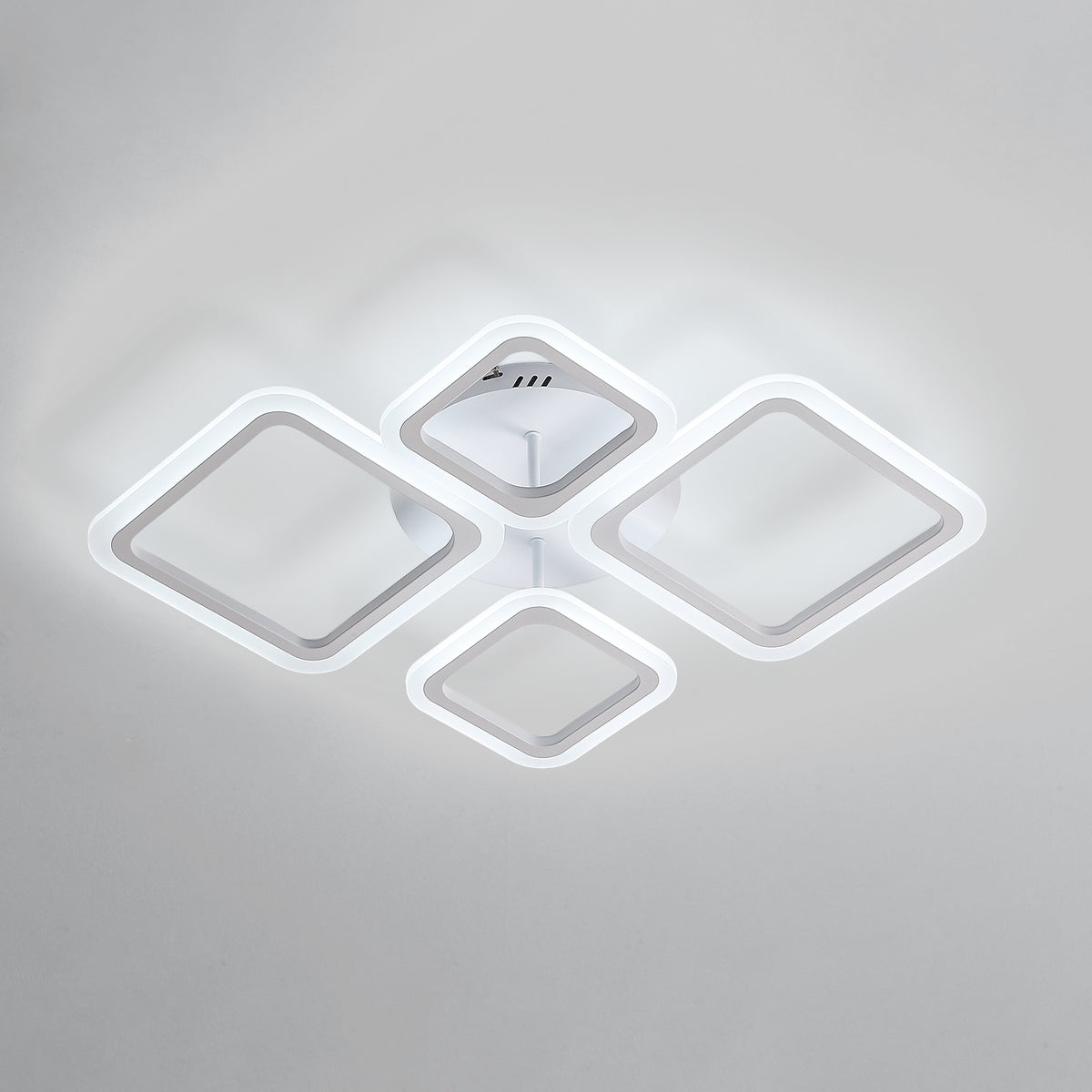 Plafonnier LED,Lampe de Plafond Acrylique 48W,Lustre de Plafond Carré Moderne de 70CM de Diamètre pour La Cuisine du Salon et de la Chambre (Blanc Froid 6500K)