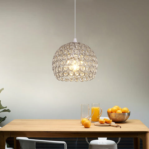 Lámpara de araña de cristal moderna Lámpara colgante de araña moderna E27 Lámpara colgante cromada con cable ajustable de 120 cm Adecuado para cocina, dormitorio, oficina, sala de estar (bombilla no incluida)