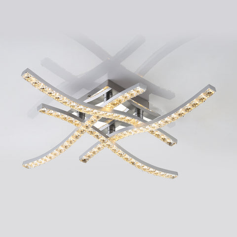 Lámpara de techo de cristal moderna, lámpara de techo LED nórdica con forma de onda, sala de estar, dormitorio, comedor, restaurante, Hotel, decoración del hogar