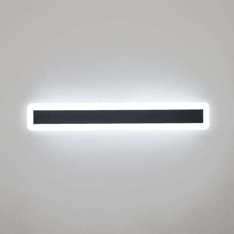 Luces de pared LED, lámpara de iluminación de pared moderna 22W 6000K, lámpara LED negra de aluminio de 60 cm, lámpara de pared decorativa para dormitorio sala de estar (luz blanca fría)