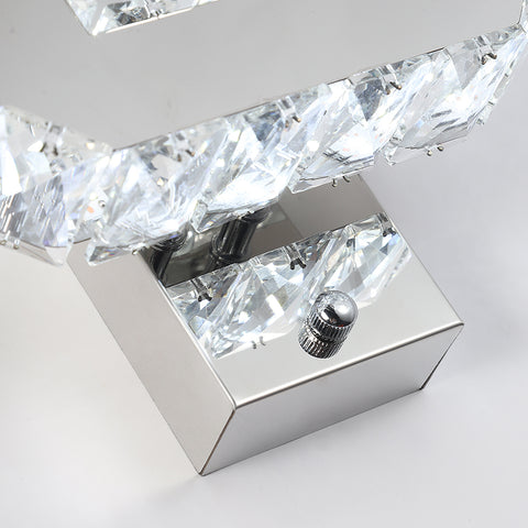 Lámpara de pared de cristal para interiores, 12 W, 1080 lm, moderna lámpara de pared LED de cristal, decoración, lámpara de pared para dormitorio, comedor, vestíbulo, blanco frío 6000 K