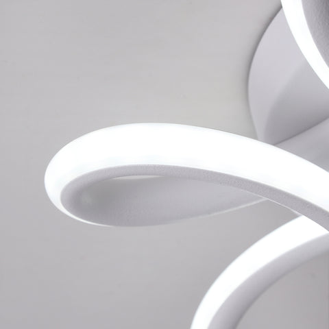 Lámpara de techo LED, lámpara de araña de 22 W, lámpara de techo de diseño curvo moderno para pasillo, balcón, sala de estar, cocina, baño, dormitorio, diámetro 26 cm, blanco frío 6000 K