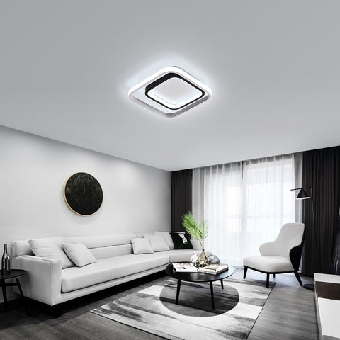 Lámpara de Techo LED, Lámpara de Techo Moderna 30W 3300lm, Lámpara de Techo de Acrílico y Metal 6000K, para Sala de Estar Dormitorio Comedor