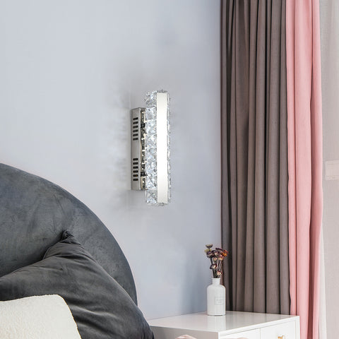 Lámpara de pared LED, lámpara de pared de cristal moderna, diseño lineal, iluminación de pared interior con luz fría de 6000 K, para baño, sala de estar, dormitorio, cocina, pasillo, restaurante